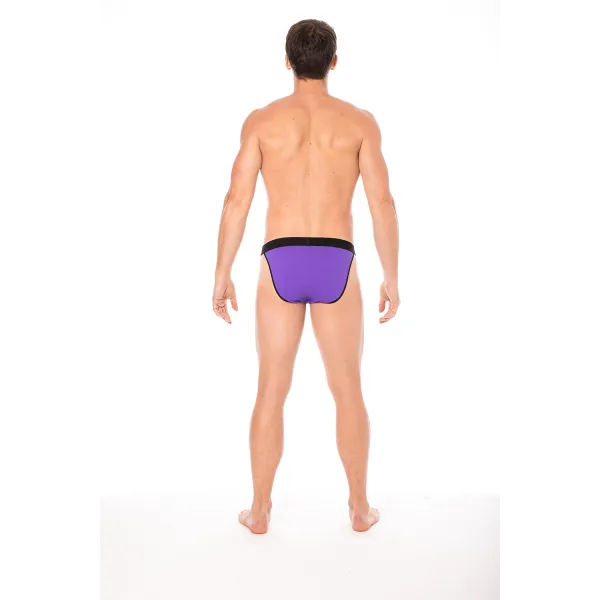 Slip violet échancré avec zip - LM2003-61PUR