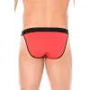 Slip rouge échancré avec zip - LM2003-61RED