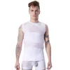 T-shirt débardeur blanc col rond opaque et transparent avec fines rayures - LM803-77WHT