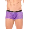 Mini-Pant violet en dentelle et simili cuir - LM2002-68PUR