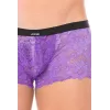 Mini-Pant violet en dentelle et simili cuir - LM2002-68PUR