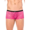 Mini-Pant magenta en dentelle et simili cuir - LM2002-68MAG