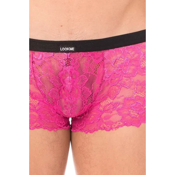 Mini-Pant magenta en dentelle et simili cuir - LM2002-68MAG