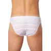 Slip brief blanc rayé opaque et transparent - LM906-61WHT