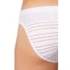 Slip brief blanc rayé opaque et transparent - LM906-61WHT