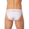 Slip brief blanc vagues satinées et fine maille - LM904-61WHT