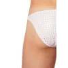 Slip échancré blanc simili cuir finement ajouré - LM811-61WHT