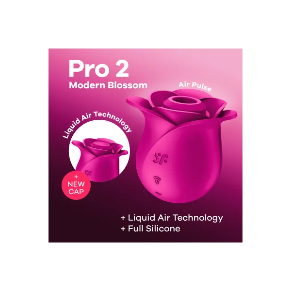 Stimulateur de clitoris rose par ondes de pression ou sans contact Pro 2 Modern Blossom Satisfyer - CC597841