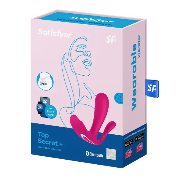 3 en 1 Vibromasseurs et stimulateur clitoridien rose connecté Top Secret  Satisfyer - CC597755