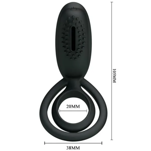 Cockring vibrant en silicone avec stimulateur clitoridien Esther - CC592166