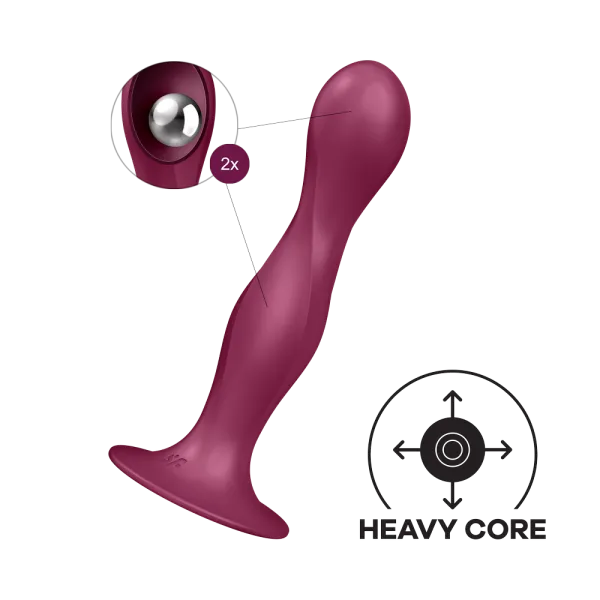 Gode ventouse silicone rouge Double Ball-R Satisfyer - CC597842