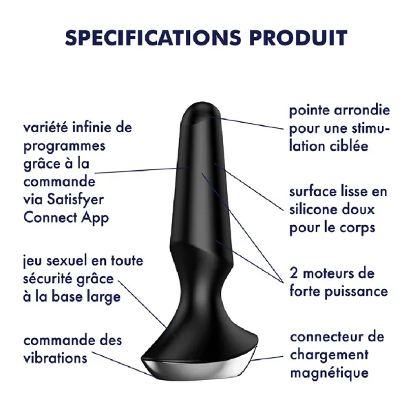 Plug anal vibrant connecté USB ilicious 2 Noir Satisfyer - CC597283