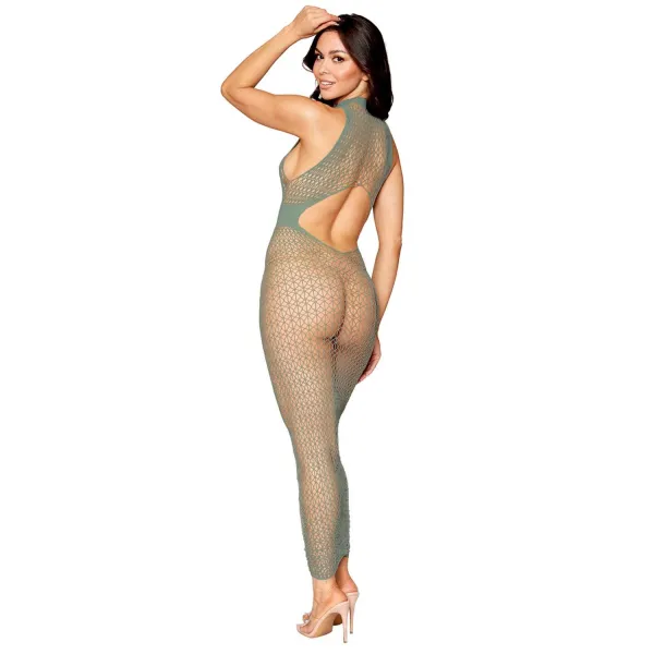 Robe bodystocking en filet dans un design géométrique sans couture - DG0489SAG