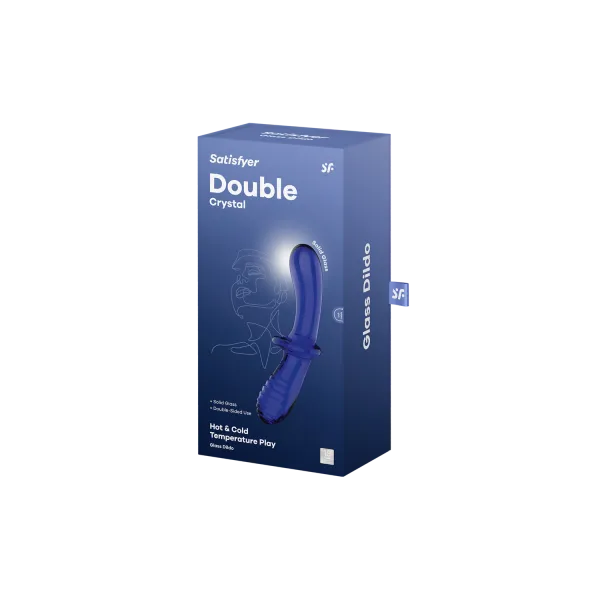 Gode en verre borosilicaté massif bleu Double Crystal Satisfyer - CC597828