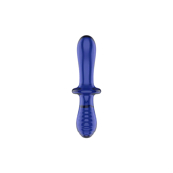 Gode en verre borosilicaté massif bleu Double Crystal Satisfyer - CC597828