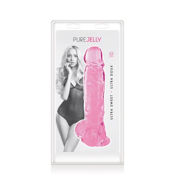 Gode jelly rose ventouse taille XL 22cm - CC570132