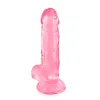 Gode jelly rose ventouse taille L 20cm - CC570131