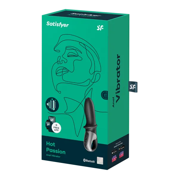 Vibromasseur noir USB, chauffant et connecté Hot Passion Satisfyer - CC597790