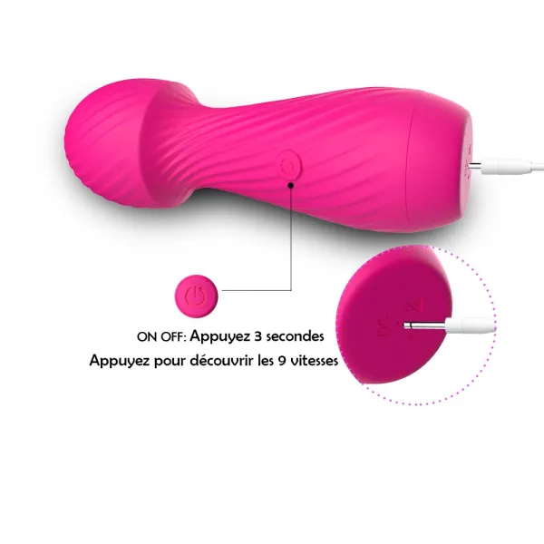 Vibromasseur Wand Massage Rose puissant – USK-W03PNK