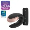 Vibromasseur connecté pour couple avec télécommande Double Love noir Satisfyer - CC597722