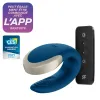 Vibromasseur connecté pour couple avec télécommande Double Love bleu Satisfyer - CC597446