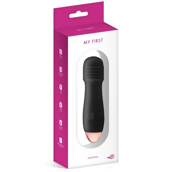 Vibromasseur noir 7 vitesses USB tête strié - CC5740180010