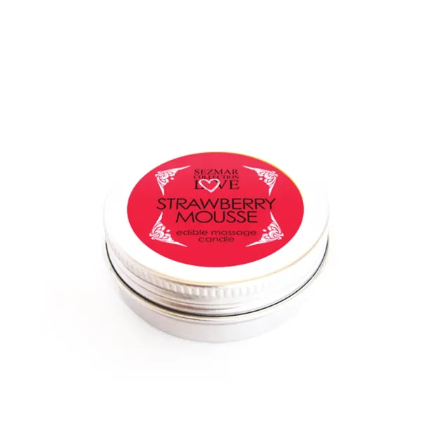 Mini Bougie de massage mousse de fraise 30ml - SEZ072