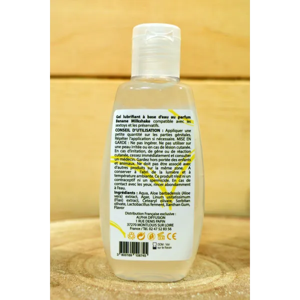 Lubrifiant à base d'eau 100% naturel Banane Milkshake 90 ml - SEZ083