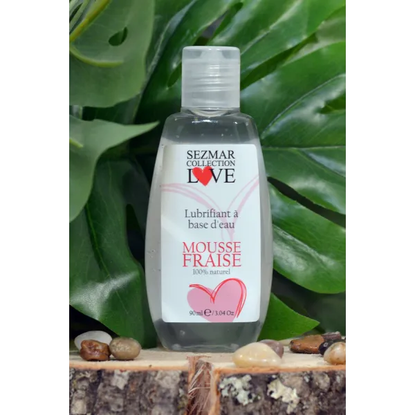 Lubrifiant à base d'eau 100% naturel Mousse fraise 90 ml - SEZ082