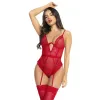 Body rouge avec porte jarretelles - MAL8724RED