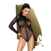 Body noir manches longues fantaisie Spicy whisper - PH0099BLK