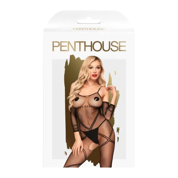 Bodystocking ouvert à l'entrejambe Noir Under arrest - PH0037BLK