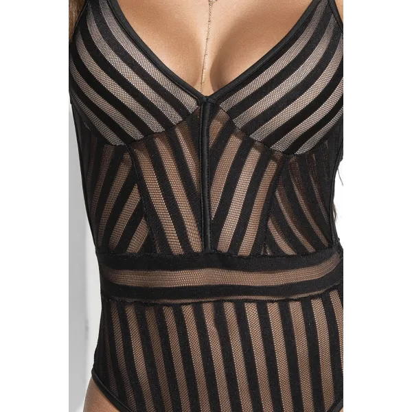 Body avec rayures noires - MAL2591BLK